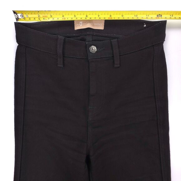 7 FOR ALL MANKIND Luxe Vintage Bootcut Flare Jeans Black Western Boho Clean Girl - Picture 3 of 9